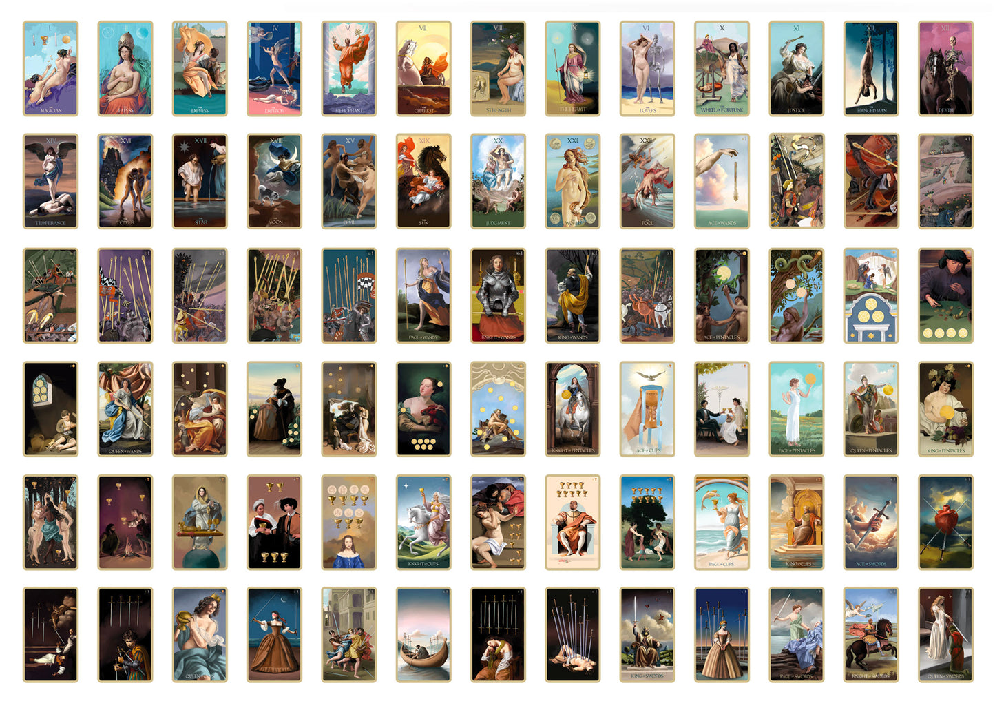 Tarot Baroque, an illustrated deck of baroque masterpieces